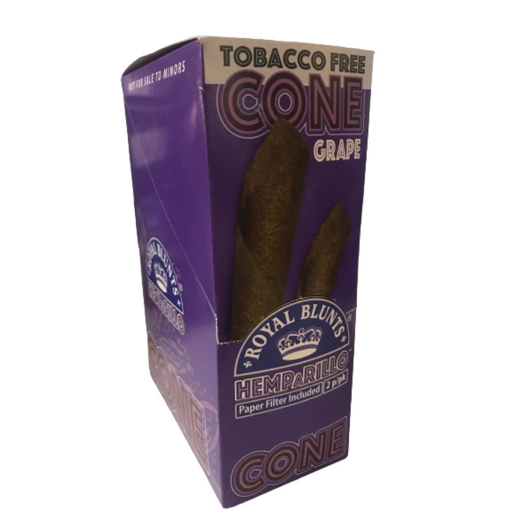Royal Blunts Cone - Grape hemp wraps, tobacco-free, perfect for bamboo six shooter