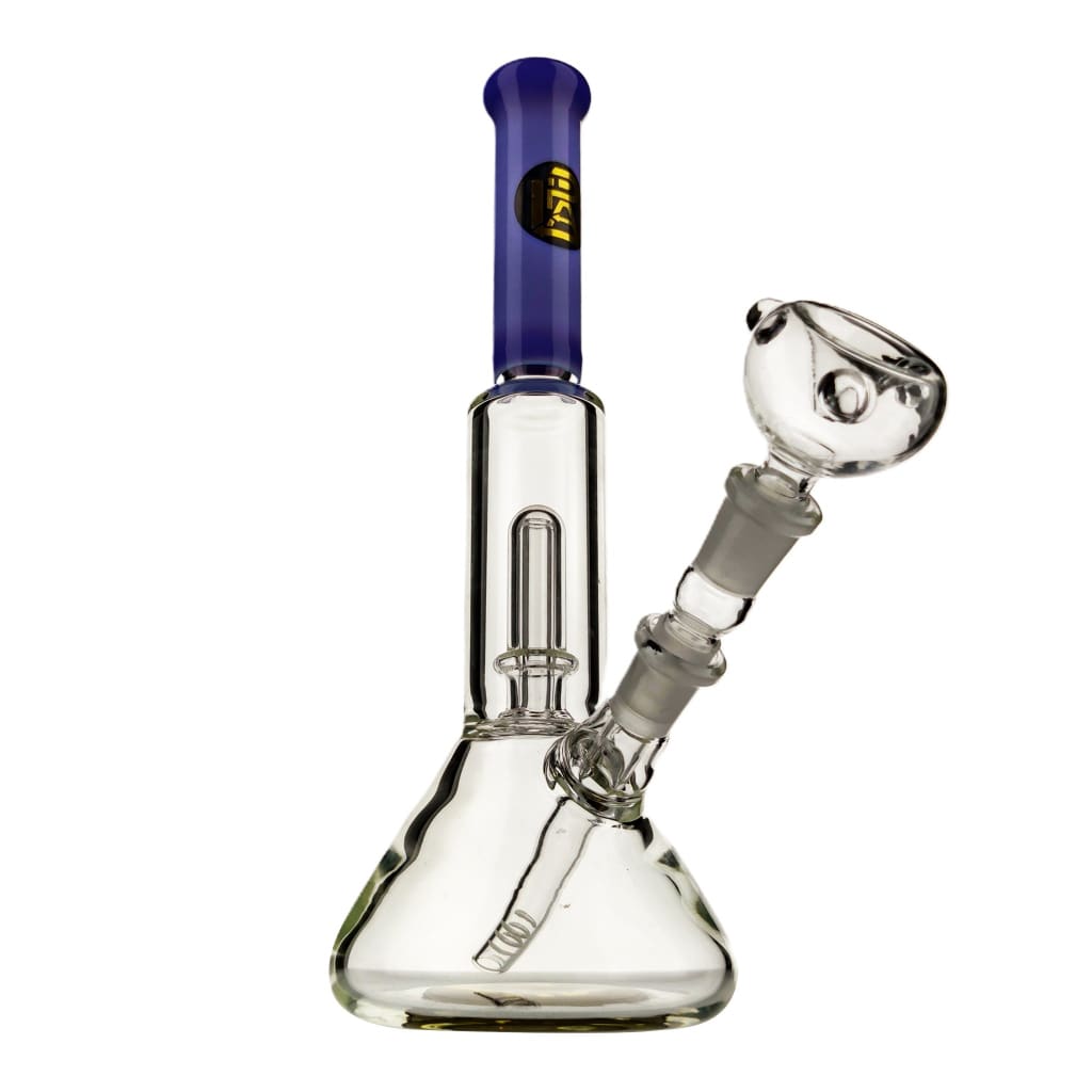 American Glass Water Bong featuring a royal showerhead beaker and angled neck design