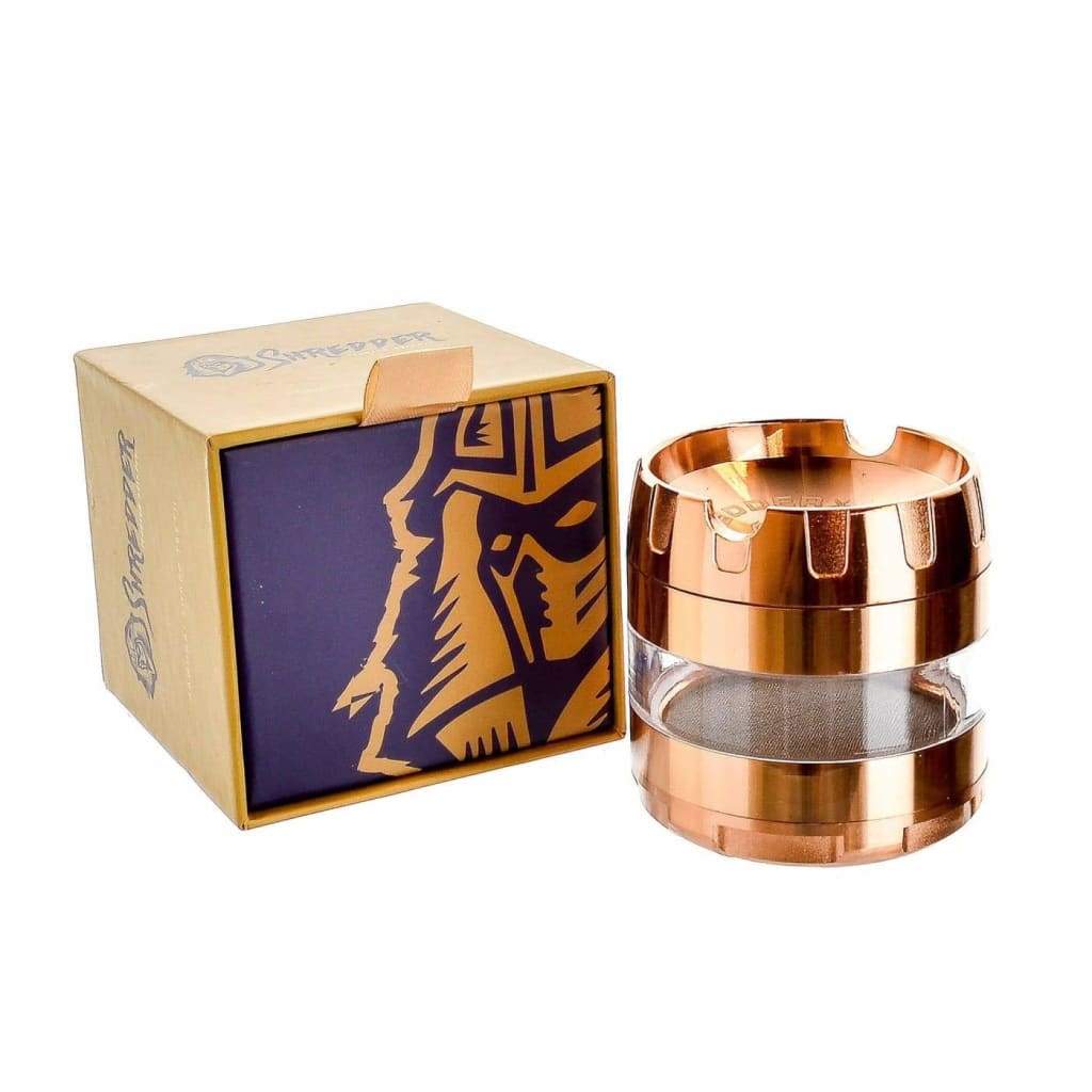 Copper-colored Premium Grinder with Samurai Sharp Teeth and removable screen and box