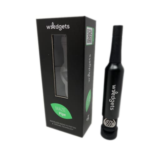 Black retractable weed pipe with waterless cooling and packaging box for sale