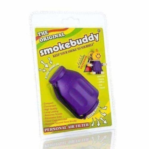 SmokeBuddy Original purple air filter keychain with LED light