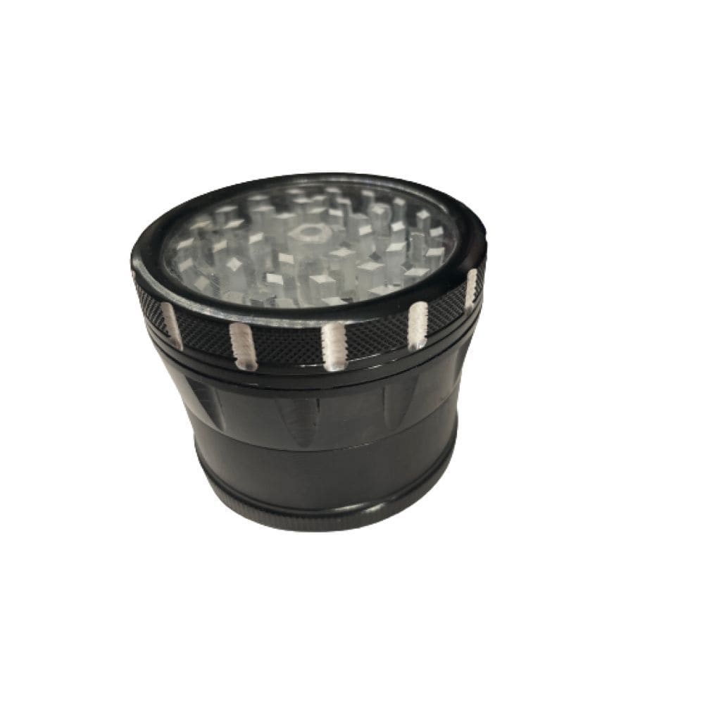 Black smokey metal grinder with clear lid, best weed grinders 2.5 inch