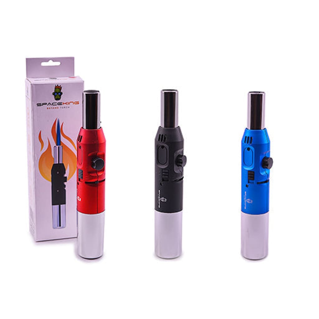 Space King Windproof Butane Torch for Dabbing featuring straight torch lighter with piezo ignition