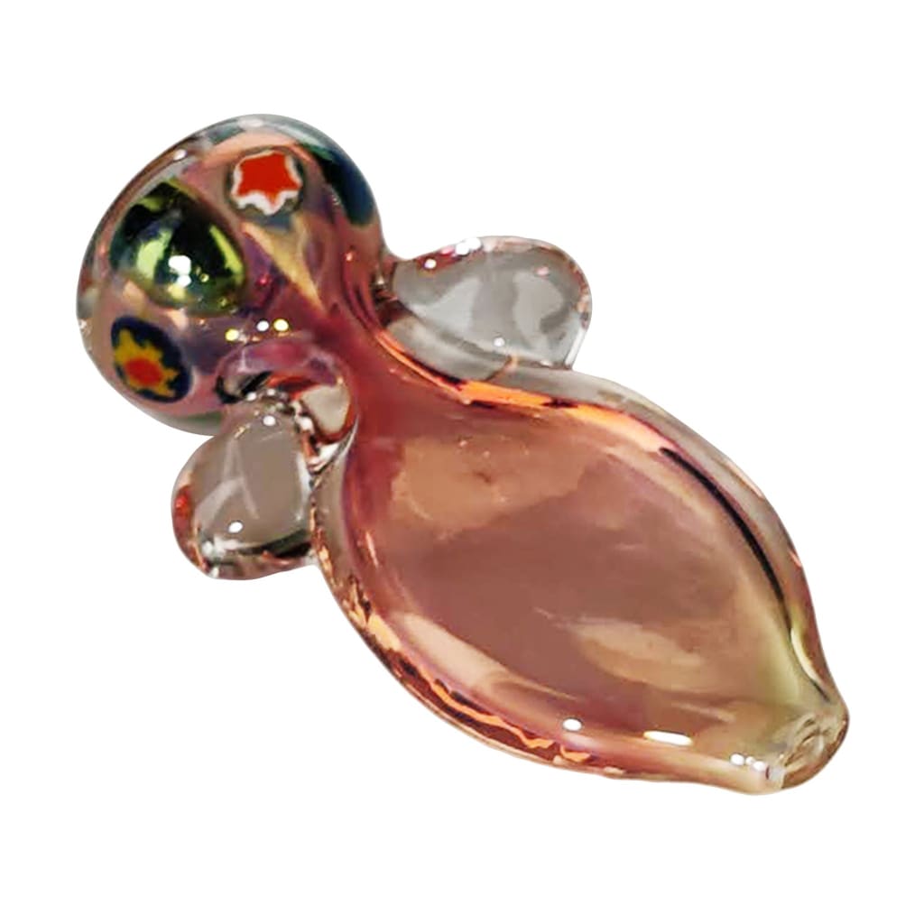 Power Pink Chillum Hand Pipe in Golf Fumed Glass with Small Carb