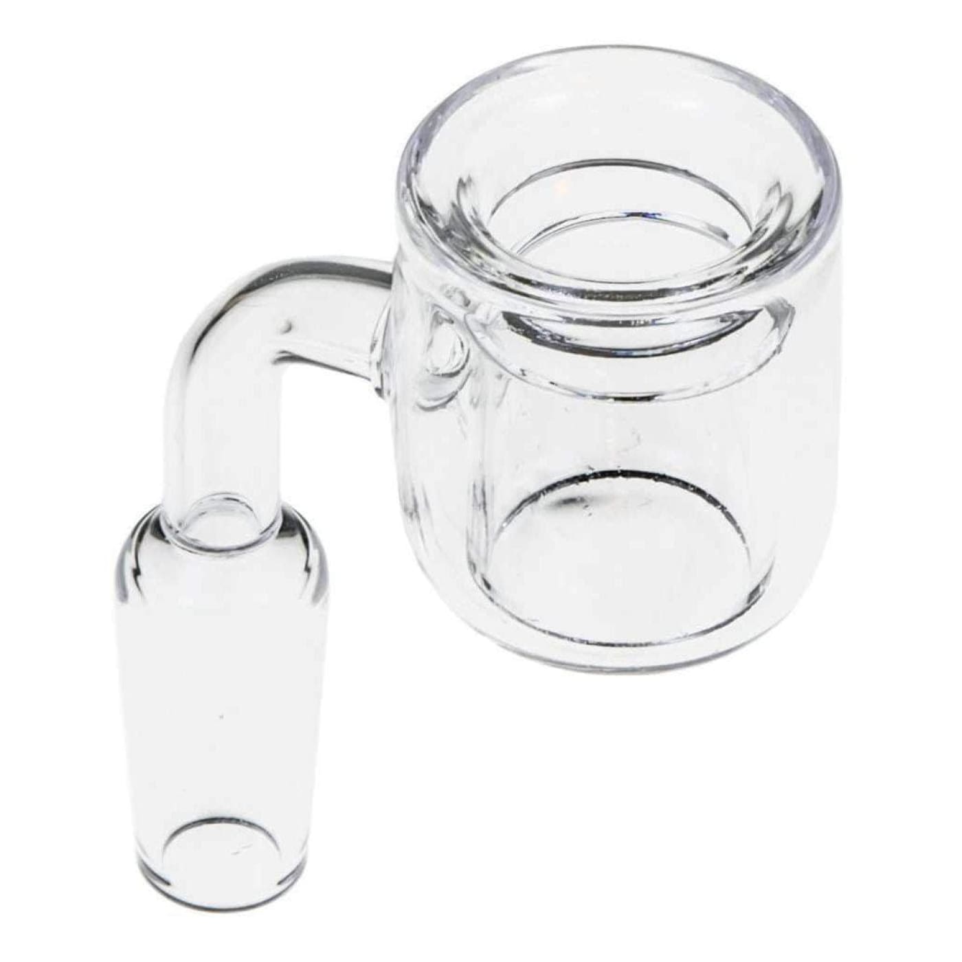 Clear glass bong with quartz thermal style banger that retains heat