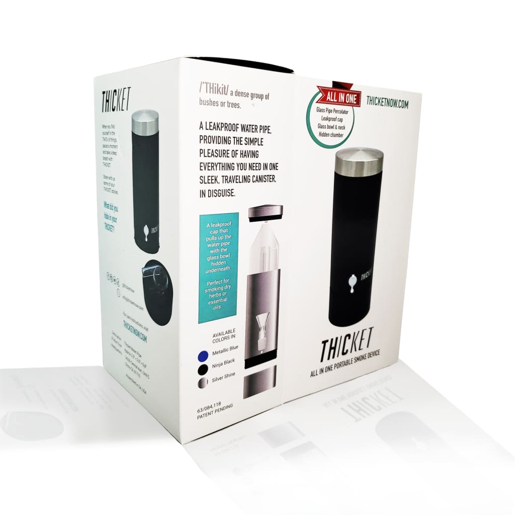 Thicket Water Pipe Glass Percolator Pipe packaging with bowl and neck