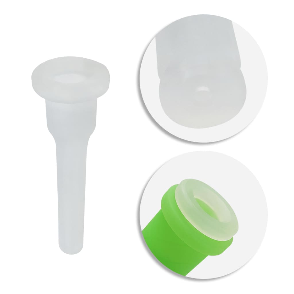 Translucent white plastic tube with green silicone cap for Waxmaid 4-in-1 Water Pipe and Springer Mini Water Pipe