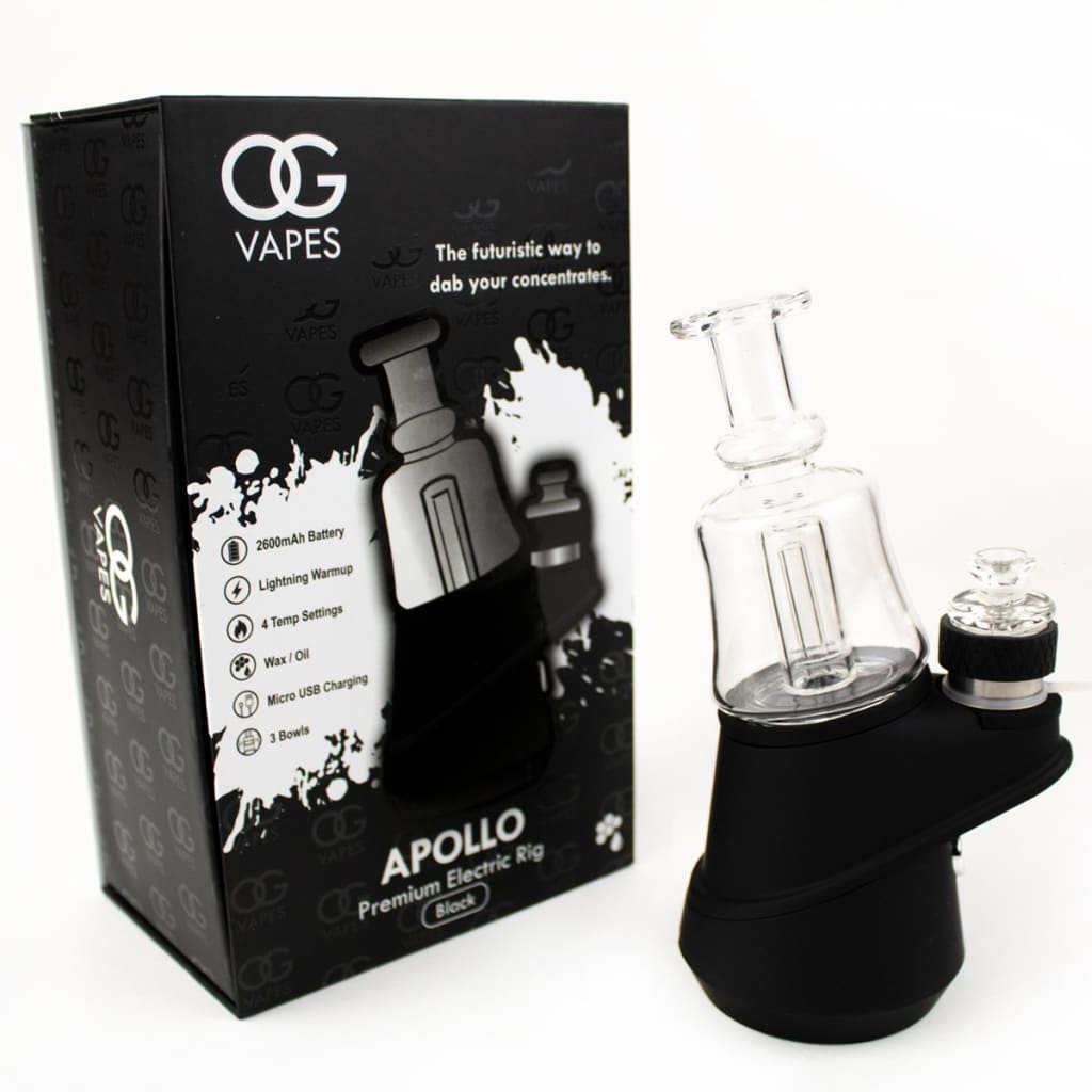 Portable Enail With Quartz Bowl & Glass Attachment by OG Vapes Apollo in packaging