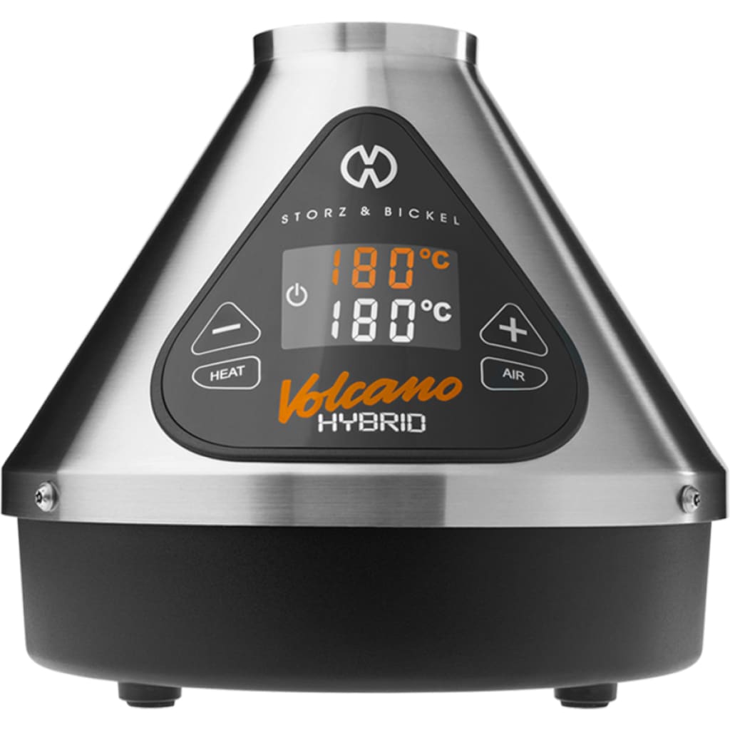Volcano Hybrid Vaporizer with digital display, Easy Valve balloon, and brushed metal finish