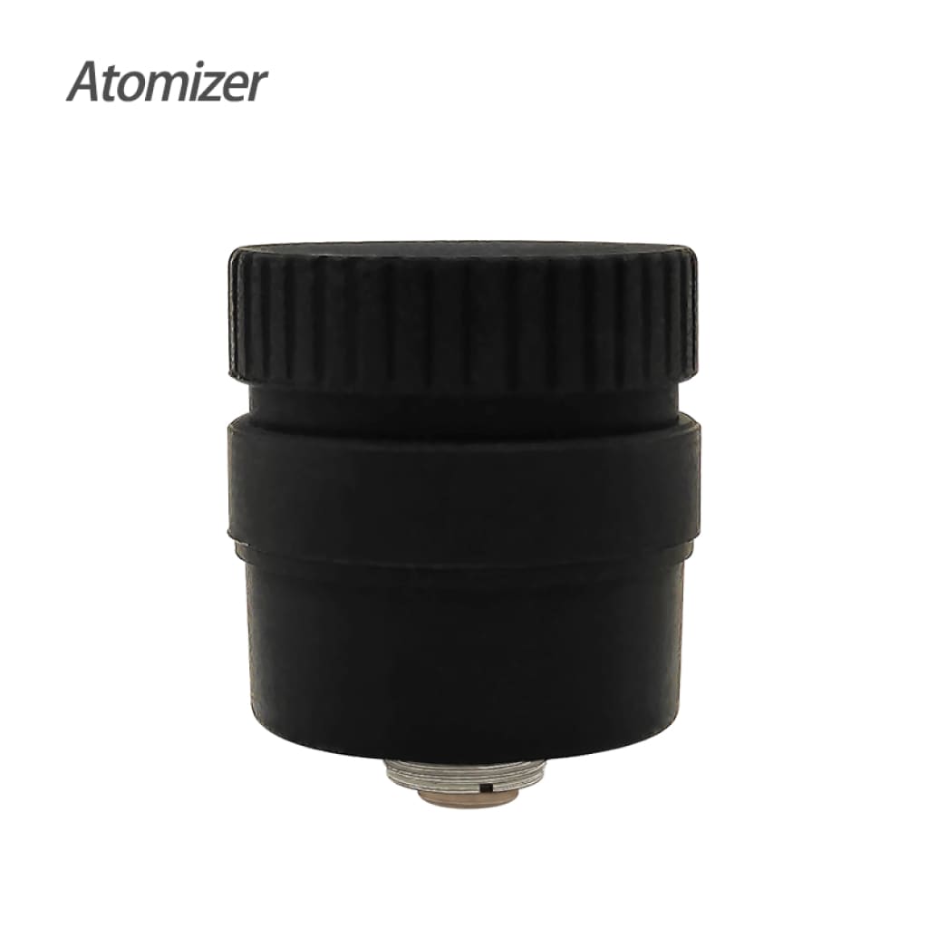 Black cylindrical Waxmaid Ares Quartz atomizer with ribbed top cap and base connector