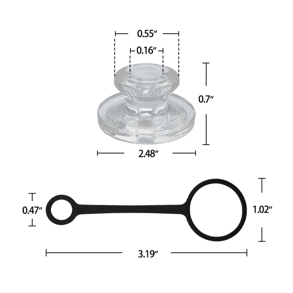 Waxmaid Ares carb cap with clear glass rod end cap and black loop