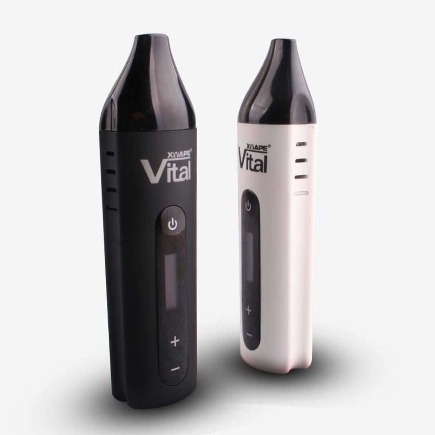 Sleek black and white Xvape Vital vaporizer with ceramic chamber