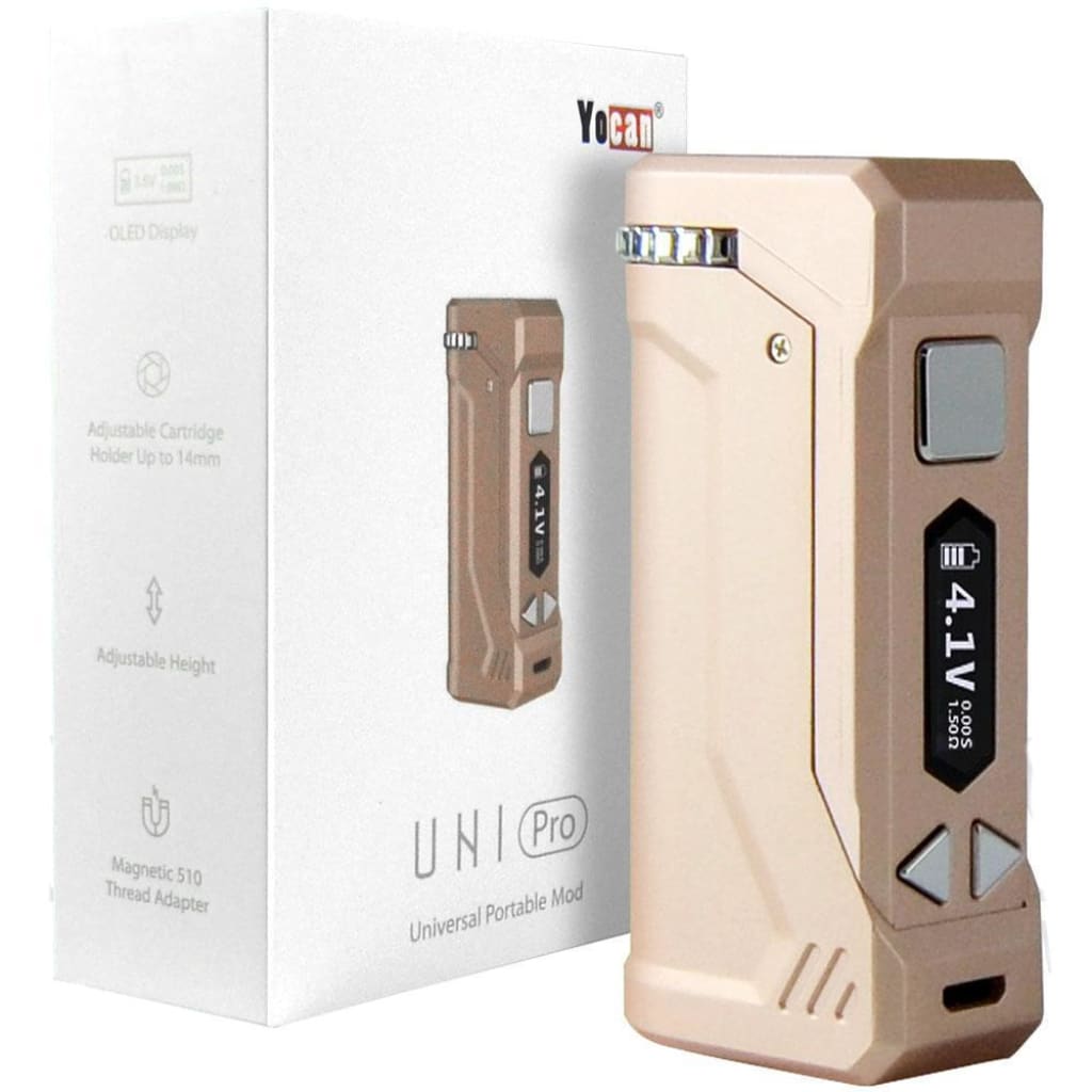 Yocan Uni Pro Beige Electronic Vaping Device with OLED Screen and Universal Portable Mod