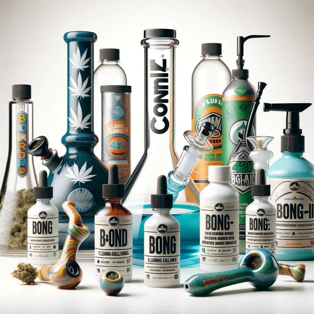 Bong cleaning supplies and glass cleaners