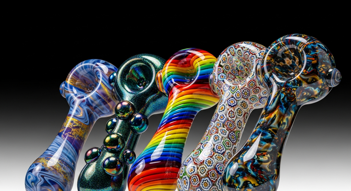 Psychedelic glass pipes and trippy heady glass art at Smokerolla