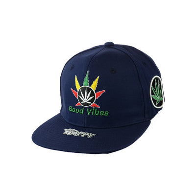 Good Vibes Embroidered Cotton Snapback Cap
