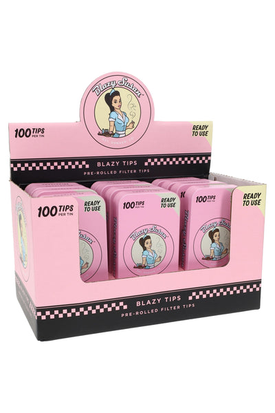 Blazy Susan Pre-Rolled Filter Tips – Pink – 100/Tin – 12-Count Display – image 1