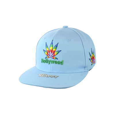 Embroidered Leaf Design Cotton Snapback Hat