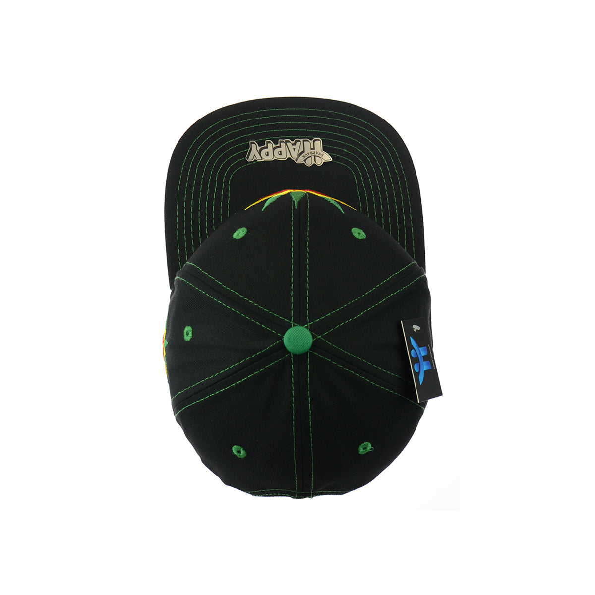 Good Vibes Rasta Leaf Embroidered Snapback Hat