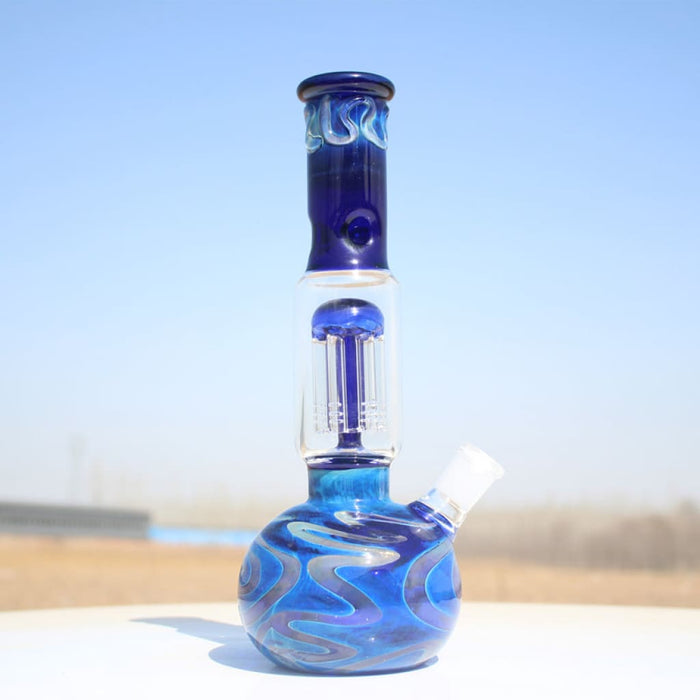 10.5 Blue Buddha Glass Water Pipe W/ Coil Perc On sale