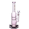 10’ Happy Fumes Glass Pink Straight Shooter With Double Honeycomb And 14mm Male Bowl