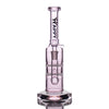 Fumes Glass Pink Straight Shooter With Yappy Branding And Double Honeycomb Perc