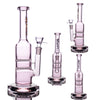 Glass Pink Straight Shooter With Double Honeycomb Perc And 14mm Male Bowl