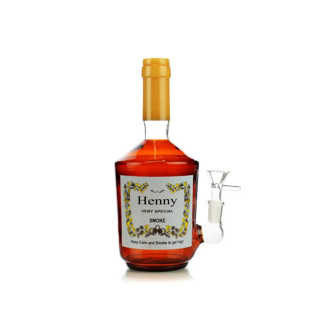 Hennessy-shaped water pipe liquor bottle water with 14mm male bowl for smoking