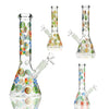 10 Inch Candy Sticker Beaker Water Pipe with Rainbow Swirls