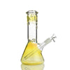 10 Inch Fumed Glass Beaker Water Pipe with Yellow Gradient and Floral Etching