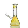 10 inch fumed glass beaker water pipe with yellow gradient swirls