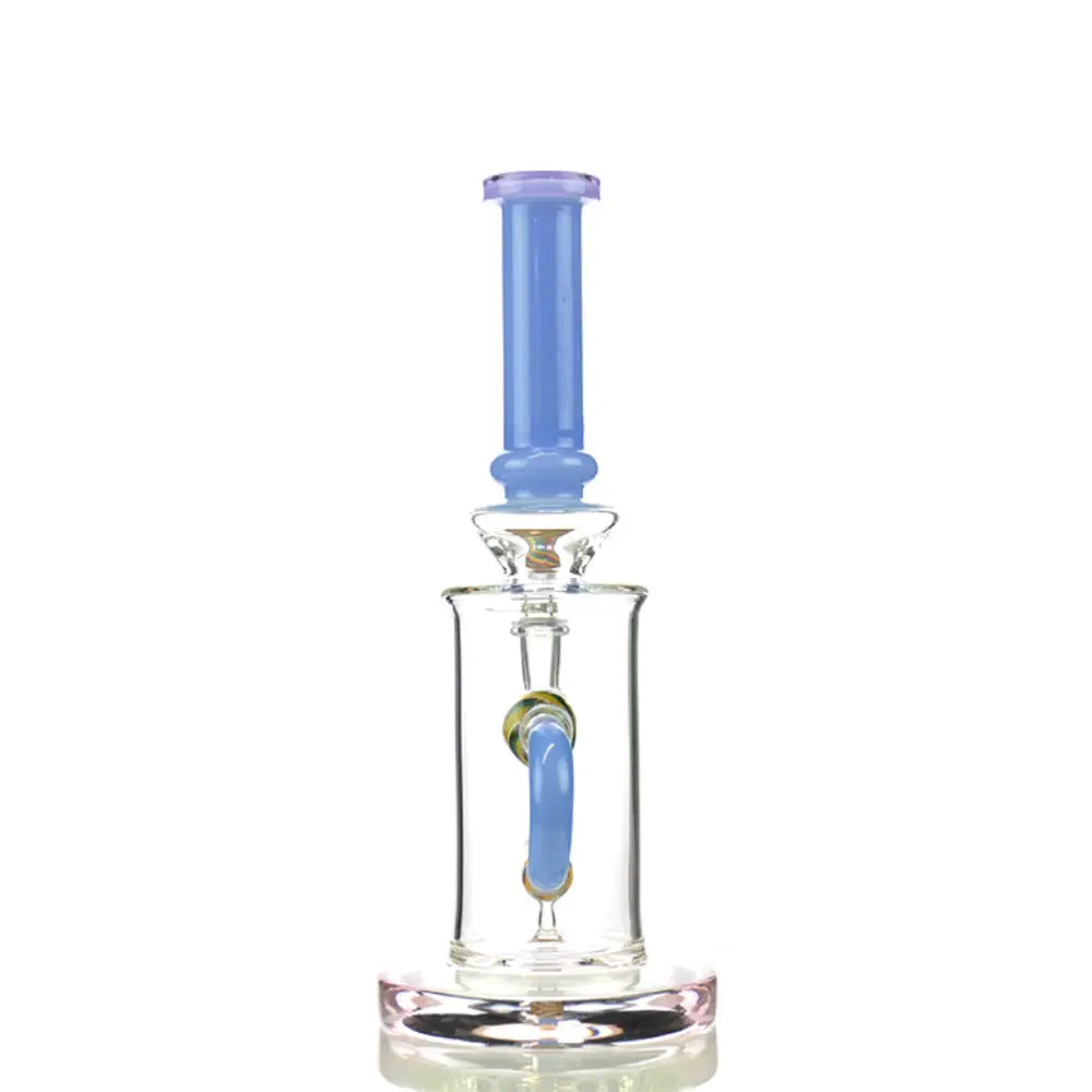 10 inch translucent blue glass water pipe with 14mm male bowl