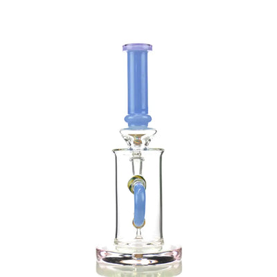 10 inch translucent blue glass water pipe with 14mm male bowl
