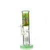 Clear 10-inch straight shooter bong with 14mm male bowl, green tint and 420 Soft Farm label