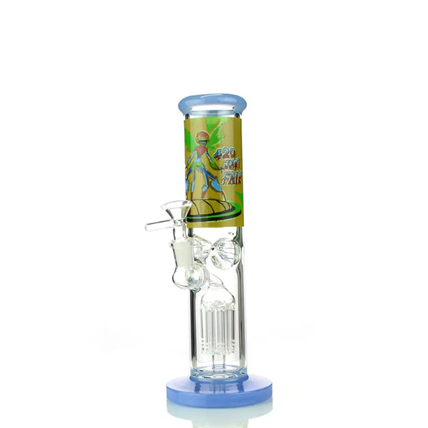 Clear 10 Inch Straight Shooter Bong with 14mm Male Bowl and 420 Funk Label