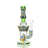 Colorful glass water pipe featuring marble art and swirled patterns with 14mm male bowl