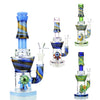 Colorful marble art water pipe with 14mm male bowl and intricate percolator designs