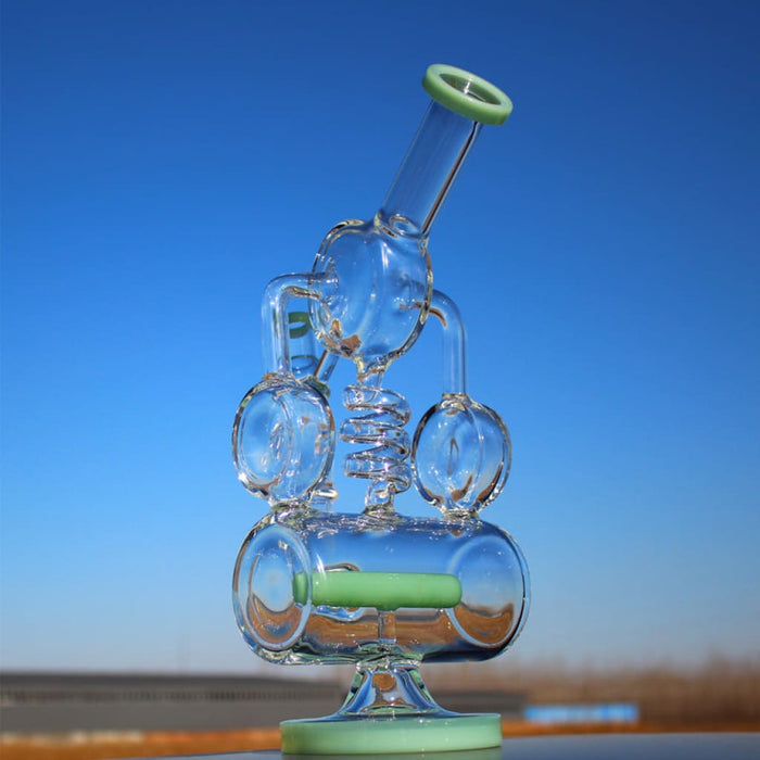 12.5 Recycler Style Inline Perc Water Pipe W/ Spring Body