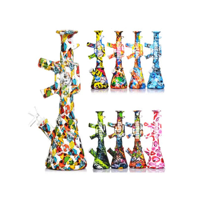 12’’ Ak47 Silicone Beaker with Printed Art on Sale