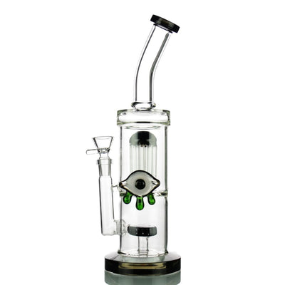 Slime double chamber water pipe with 14mm male bowl, clear glass bong