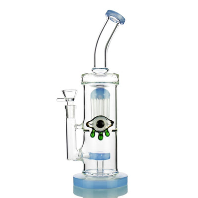Slime double chamber water pipe with 14mm male bowl and eye design