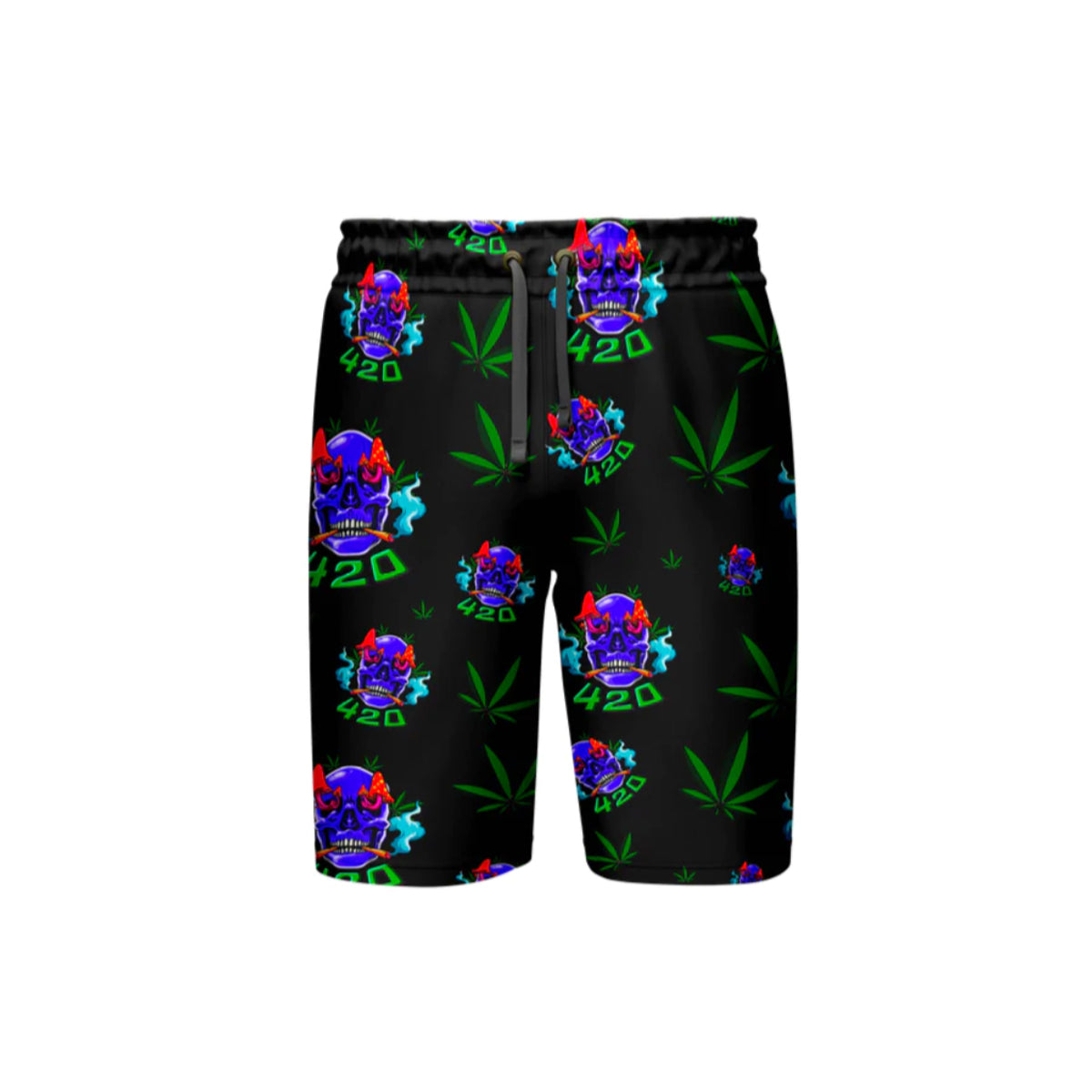 Skull Leaf Black Shorts Collection