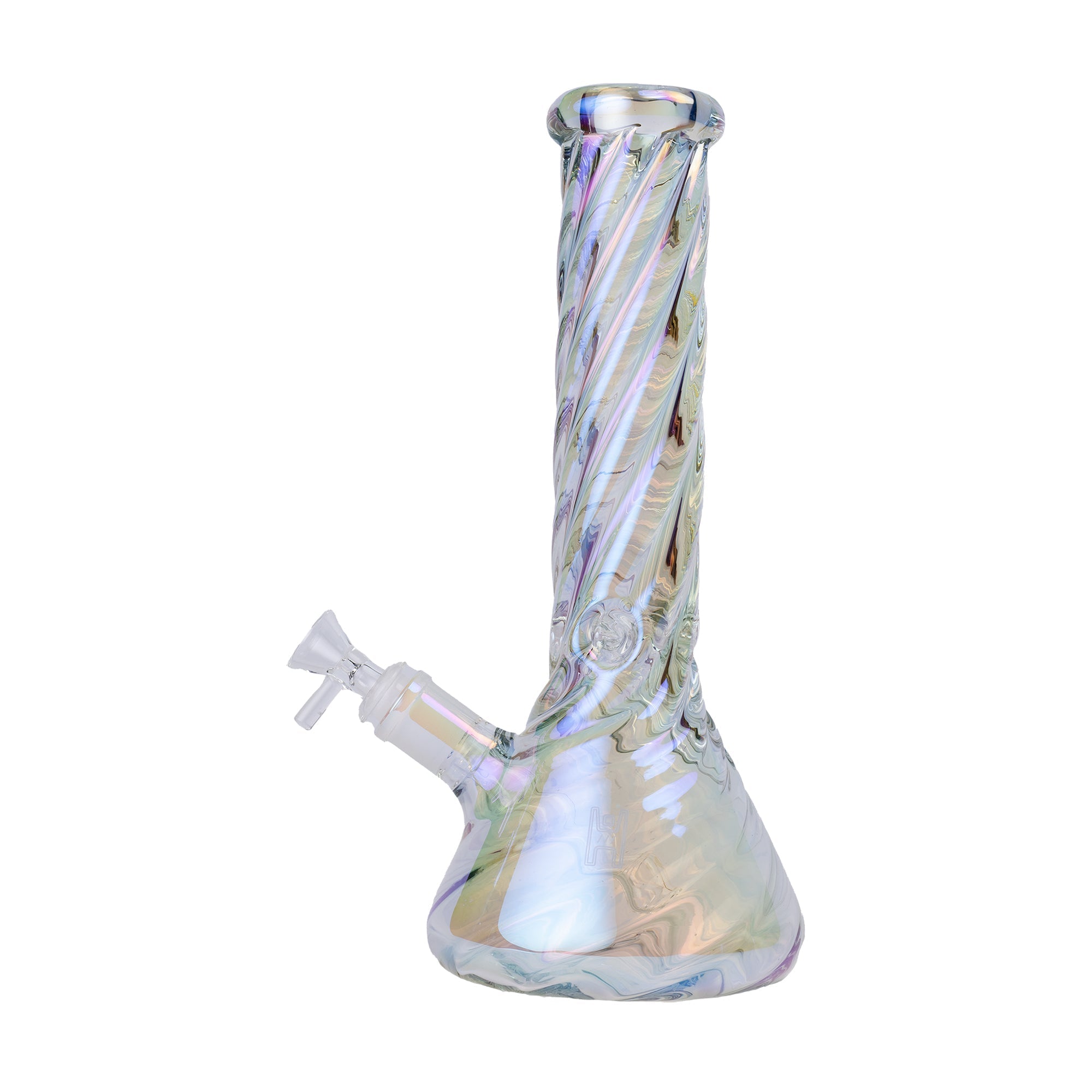 Luminous Twisted Iridescent Beaker Water Pipe