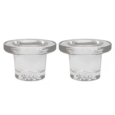 Two clear glass candle holders for Waxmaid Ash Catcher 12mm Glass Bowl Replacement