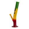 Rasta Colored Glass Water Pipe with Tri Colored Tube Design in Green, Yellow, and Red