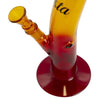 Rasta colored glass water pipe with yellow-to-red gradient and tri colored tube design