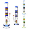 Colorful Wig Wag Art Straight Shooter glass water pipe with decorative patterns and percolators