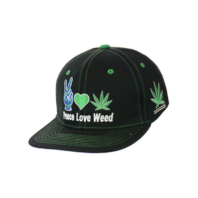 Embroidered 'Peace & Love' Snapback Cap