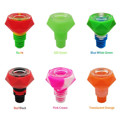 Colorful silicone wine bottle stoppers featured with Waxmaid Diamond Silicone Glass Bowl