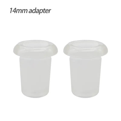 Two white 14mm glass adapters for Waxmaid 14mm to 18mm Glass Adapter